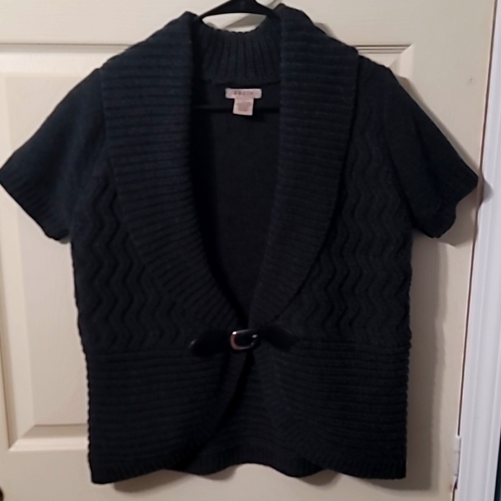 Fresh Knitted Black Cardigan w/Belt‎ Fastener. Women's (L)
